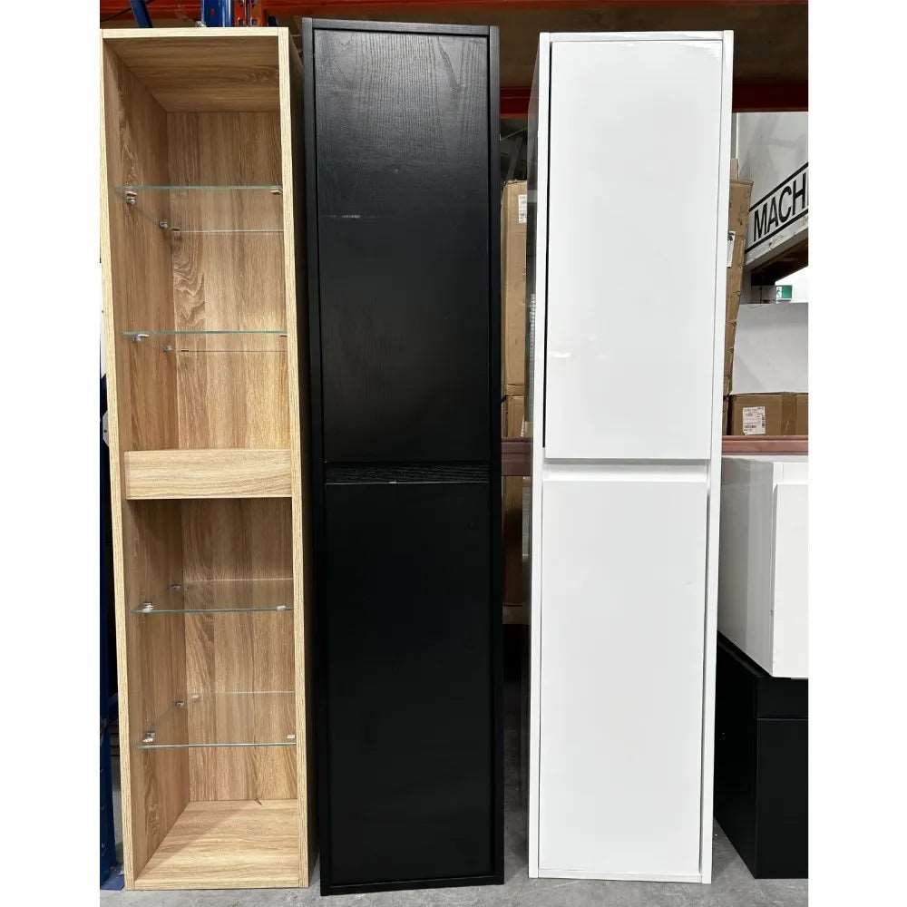 1600MM ANNA DARK OAK PLYWOOD TALL CABINET