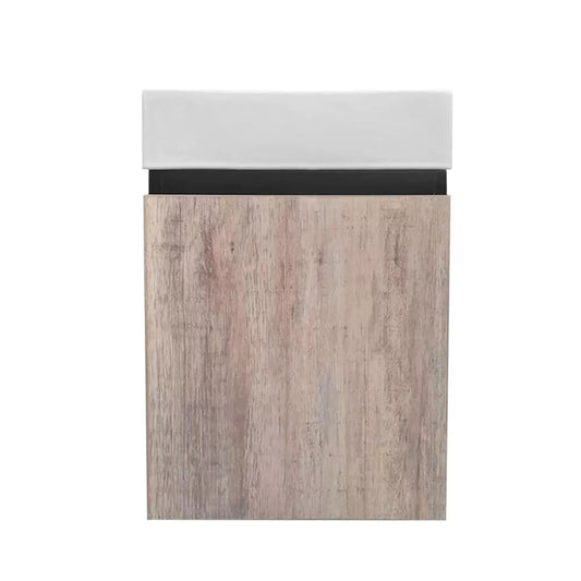 PICCOLO 400MM BLACK & LIGHT OAK PLYWOOD WALL HUNG VANITY - The Tile Collection™