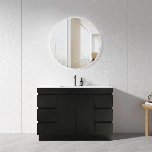 1200MM MADRID PLYWOOD DARK OAK FREESTANDING VANITY SINGLE BASIN - The Tile Collection™