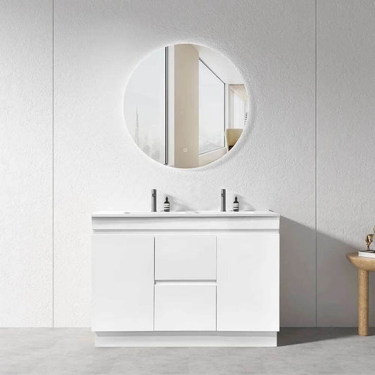 1200MM MADRID PLYWOOD WHITE GLOSS FLOOR STANDING VANITY| DOUBLE BASIN - The Tile Collection™