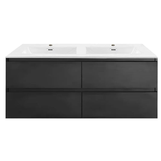 NELSON WALL HUNG VANITY | 1800MM | DARK OAK | DOUBLE BASIN | PLYWOOD - The Tile Collection™