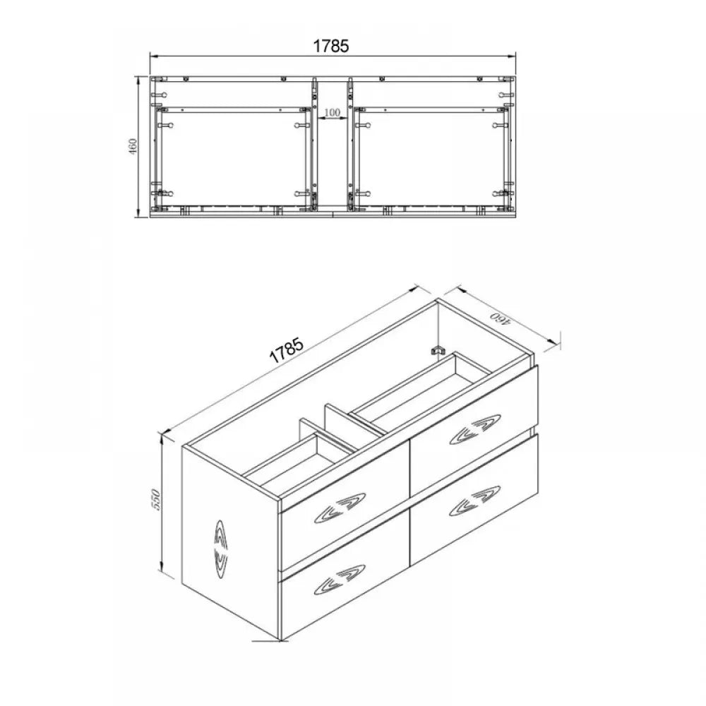 NELSON WALL HUNG VANITY | 1800MM | DARK OAK | PLYWOOD SINGLE BASIN CABINET ONLY - The Tile Collection™