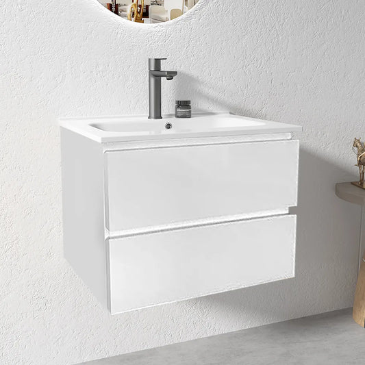 NELSON WALL HUNG VANITY | 600MM | GLOSS WHITE | PLYWOOD - The Tile Collection™