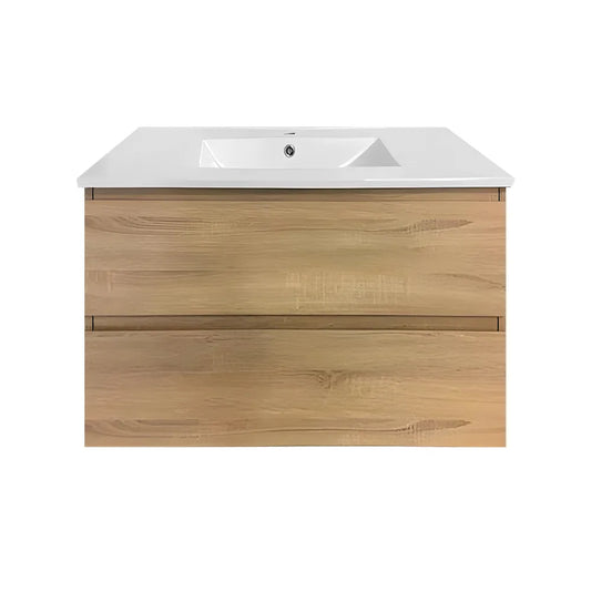 NELSON WALL HUNG VANITY | 750MM | LIGHT OAK | PLYWOOD - The Tile Collection™