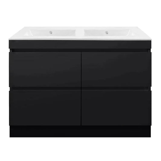 1500MM POLO DARK OAK PLYWOOD FLOORSTANDING VANITY DOUBLE BASIN - The Tile Collection™