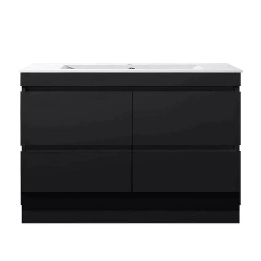 1200MM POLO DARK OAK PLYWOOD FLOORSTANDING VANITY SINGLE BASIN - The Tile Collection™