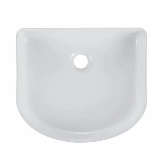 410X360MM FLUTED CERAMIC BASIN - GLOSS WHITE | ARCH-SHAPED COUNTERTOP SINK