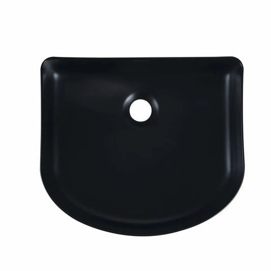 410X360MM FLUTED CERAMIC BASIN - MATT BLACK | ARCH-SHAPED COUNTERTOP SINK