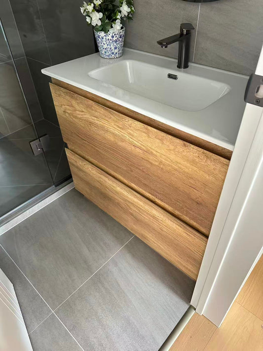 750MM PLYWOOD FLOOR STANDING VANITY LX75 WITH CERAMIC TOP