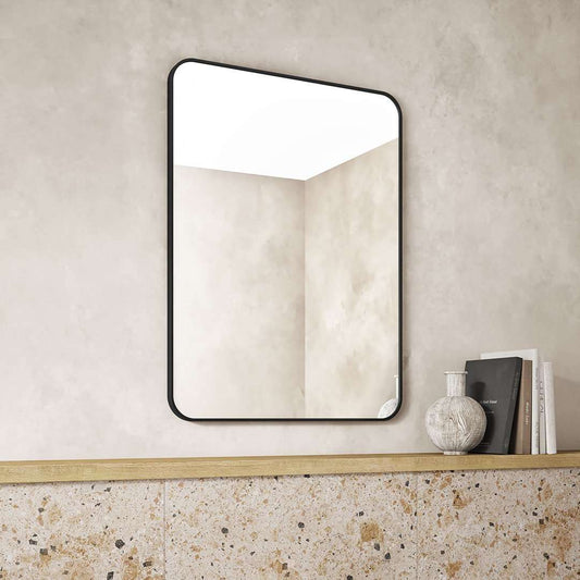 600x750MM SERAPHINE BLACK ALUMINIUM FRAMED MIRROR DN - The Tile Collection™