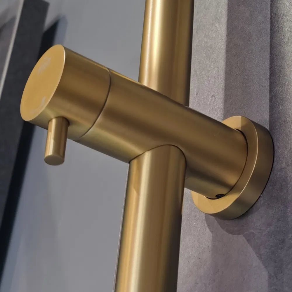 CHASE PREMIUM ROUND DUAL RAIN SHOWER COLUMN - BRUSHED BRASS - The Tile Collection™