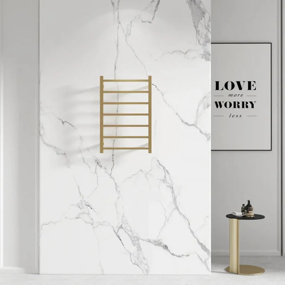 7 BAR SQUARE HEATED TOWEL RAIL DN 750H*500W*120D- BRUSHED BRASS
