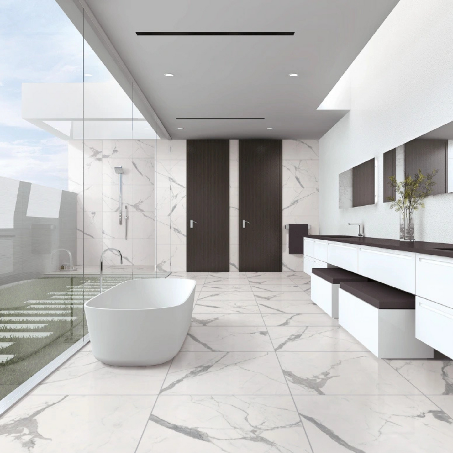 ELLA WHITE PORCELAIN MATTE TILE 600X600MM - $49/SQM - The Tile Collection™
