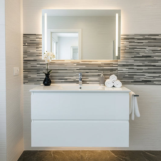 NELSON WALL HUNG VANITY | 1000MM | GLOSS WHITE | PLYWOOD - The Tile Collection™