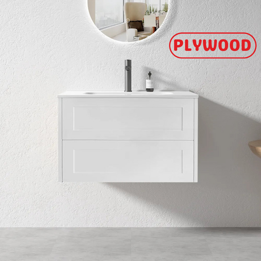 HAMPTON WALL HUNG VANITY | 750MM | SHAKER STYLE | PLYWOOD - The Tile Collection™