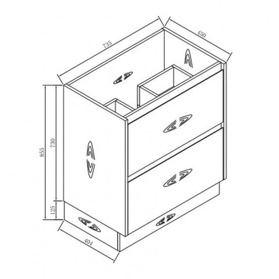 750MM POLO GLOSS WHITE PLYWOOD FREESTANDING VANITY WITH CERAMIC TOP - The Tile Collection™