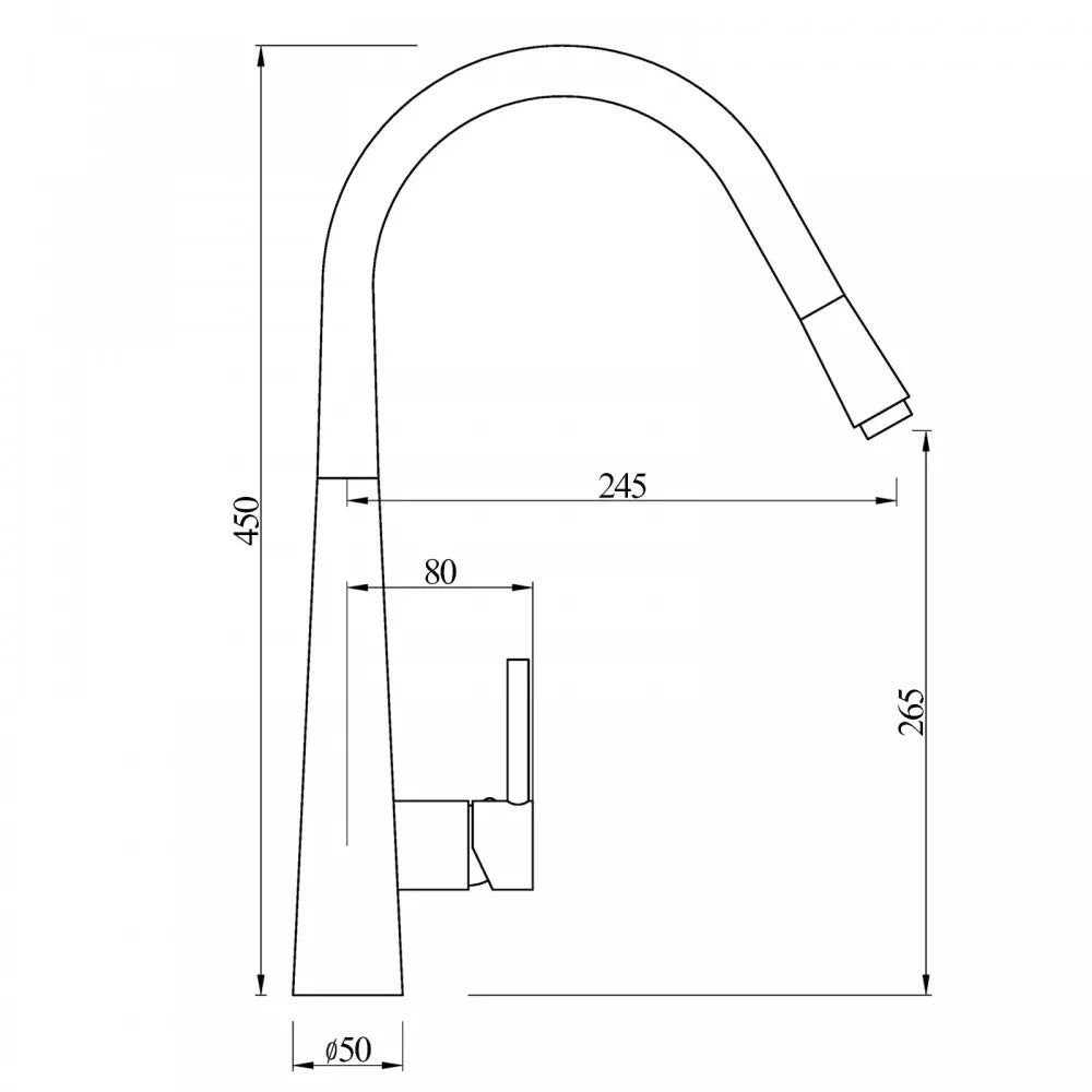 CHASE ROUND PULLOUT KITCHEN SINK MIXER - CHROME - The Tile Collection™