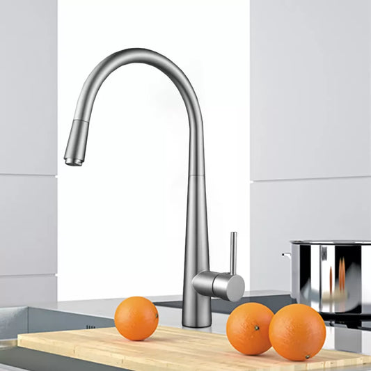 CHASE ROUND PULLOUT KITCHEN SINK MIXER - BRUSHED NICKEL - The Tile Collection™