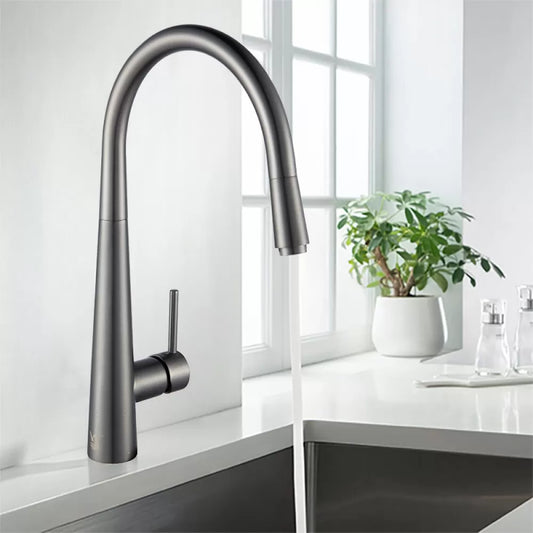 CHASE ROUND PULLOUT KITCHEN SINK MIXER - GUNMETAL GREY - The Tile Collection™