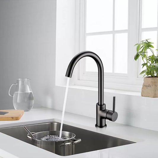 OPAL CLASSIC ROUND GOOSENECK KITCHEN SINK TAP - GUNMETAL GREY - The Tile Collection™