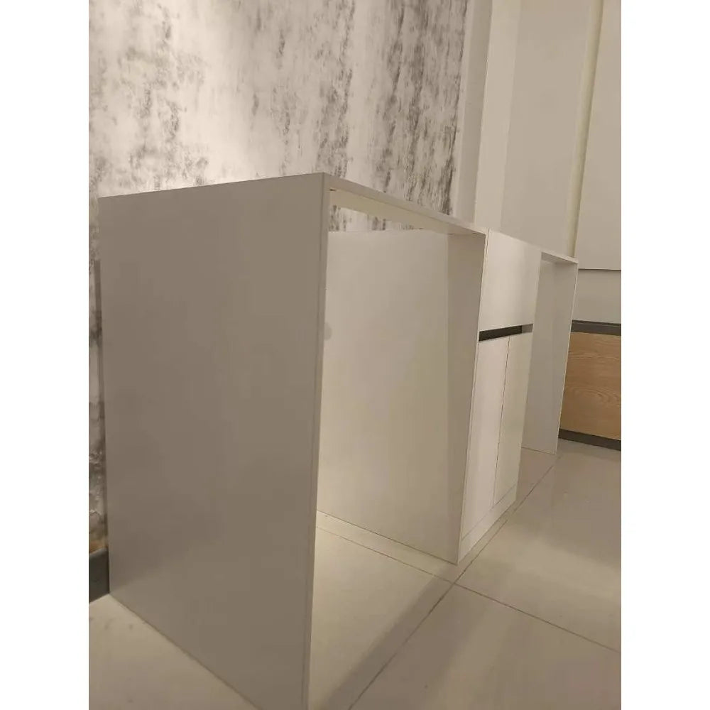 1800MM WHITE PLYWOOD LAUNDRY STATION | STONE BENCHTOP | STAINLESS STEEL SINK - The Tile Collection™
