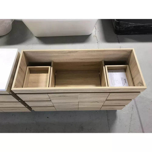 1200MM MADRID PLYWOOD LIGHT OAK FREESTANDING VANITY SINGLE BASIN - The Tile Collection™