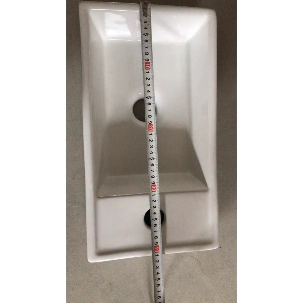 400MM FLUTED WHITE PLYWOOD FLOORSTANDING VANITY WITH CERAMIC TOP - The Tile Collection™