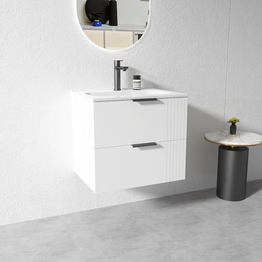 600MM AURA WALL HUNG VANITY WHITE | PLYWOOD - The Tile Collection™