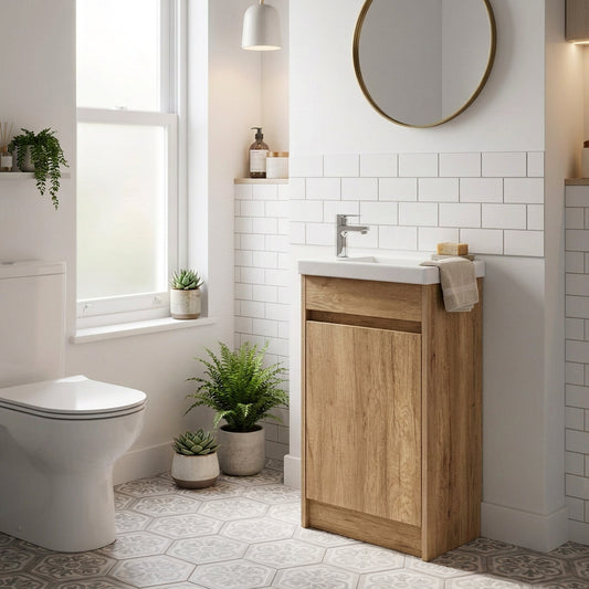BC7 400MM PLYWOOD FLOOR STANDING VANITY WITH CERAMIC TOP - The Tile Collection™