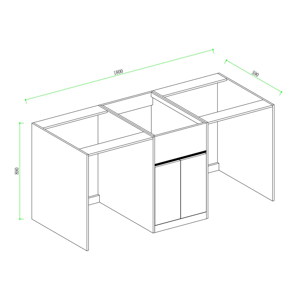 1800MM WHITE PLYWOOD LAUNDRY STATION | STONE BENCHTOP | STAINLESS STEEL SINK - The Tile Collection™