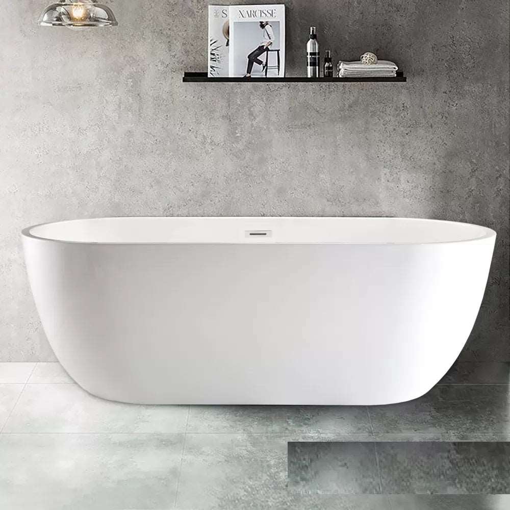 1700MM OVAL FREESTANDING BATH - WHITE GLOSS - The Tile Collection™