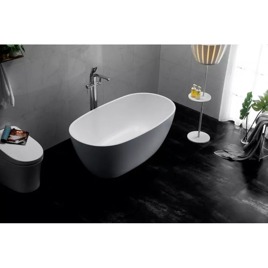 1500MM PILATO OVAL FREESTANDING BATH - MATTE WHITE - The Tile Collection™