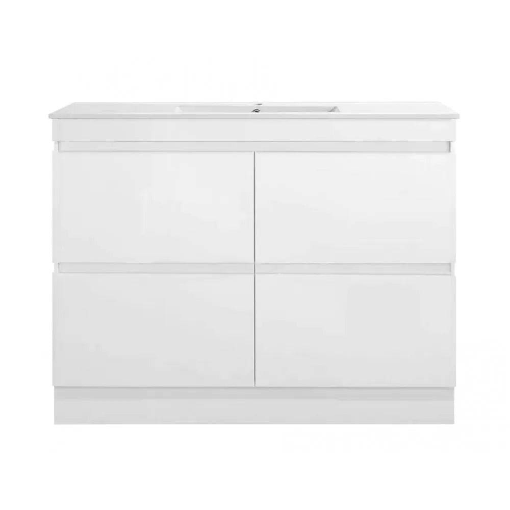 1500MM POLO WHITE GLOSS PLYWOOD FLOORSTANDING VANITY SINGLE BASIN - The Tile Collection™