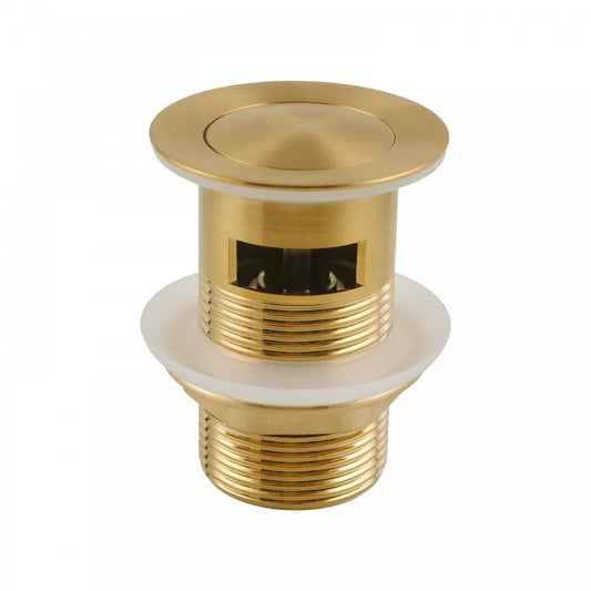 32MM SOLID BRASS BASIN POP UP WASTE WITH OVERFLOW - BRUSHED BRASS