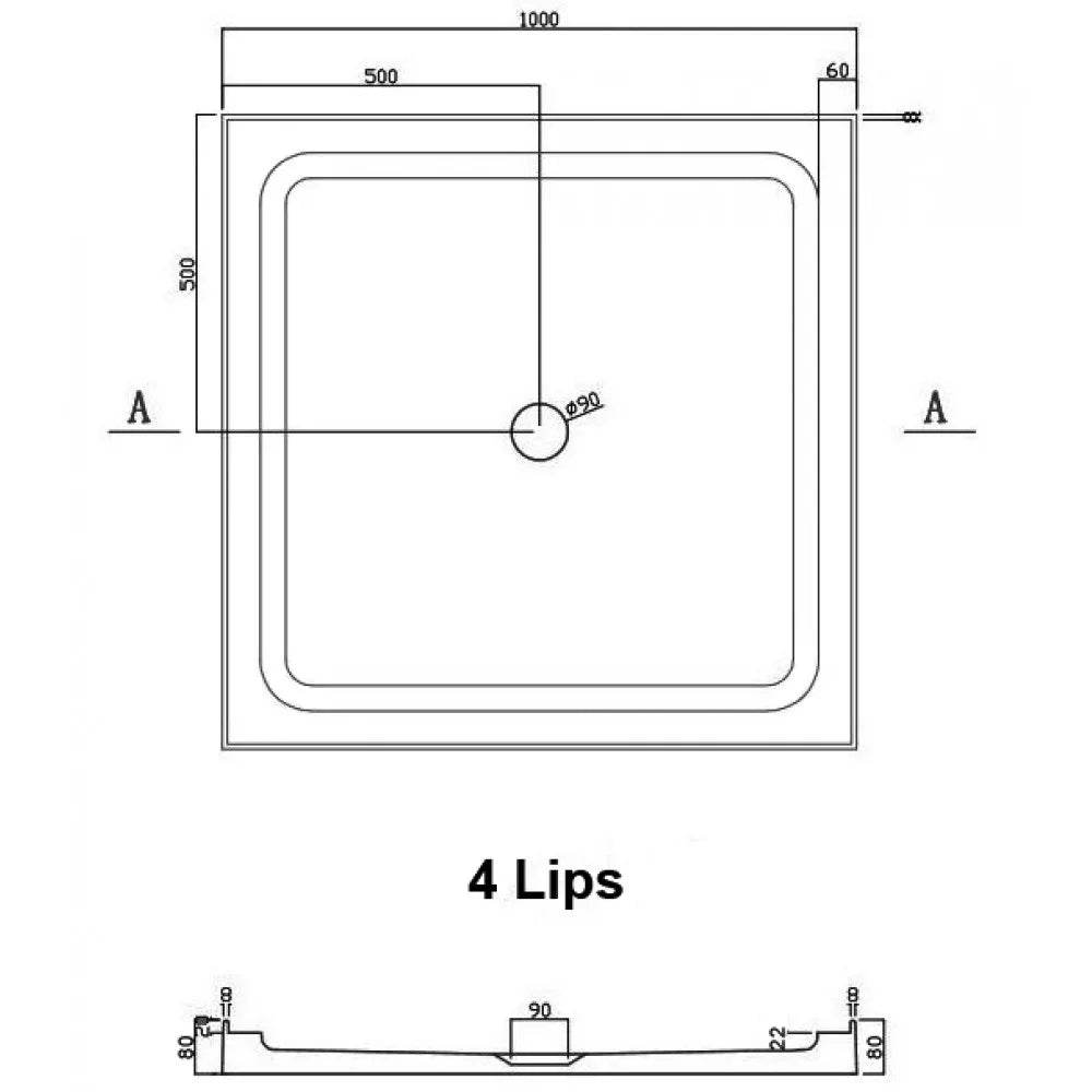 1000X1000MM SQUARE CHROME SHOWER ENCLOSURE KIT - The Tile Collection™