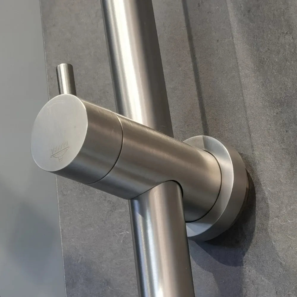 CHASE PREMIUM ROUND DUAL RAIN SHOWER COLUMN - BRUSHED NICKEL - The Tile Collection™