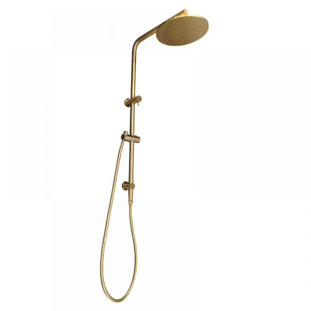 CHASE PREMIUM ROUND DUAL RAIN SHOWER COLUMN - BRUSHED BRASS - The Tile Collection™