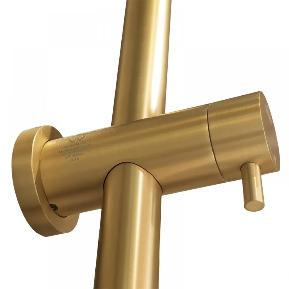 CHASE PREMIUM ROUND DUAL RAIN SHOWER COLUMN - BRUSHED BRASS - The Tile Collection™