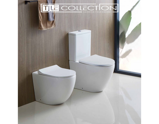 MERCIO BOXRIM GLOSS WHITE BACK TO WALL TOILET SUITE 620x380x825mm - The Tile Collection™