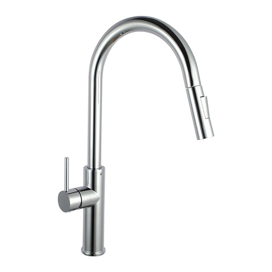 OPAL ROUND CHROME PULLOUT KITCHEN SINK TAP