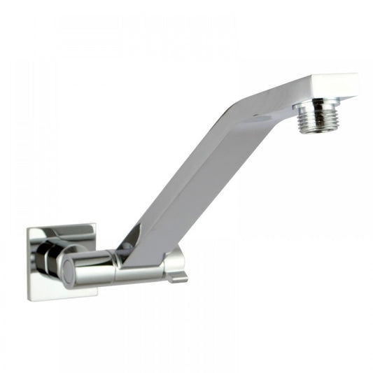 SWIVEL SQUARE CHROME WALL MOUNT SHOWER ARM 280MM