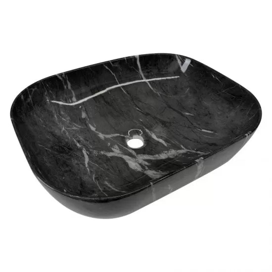 MARQUINA BLACK MARBLE LOOK CERAMIC ART BASIN - The Tile Collection™