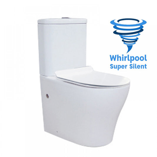CODE TORNADO FLUSH GLOSS WHITE BACK TO WALL TOILET SUITE 665x360x840mm