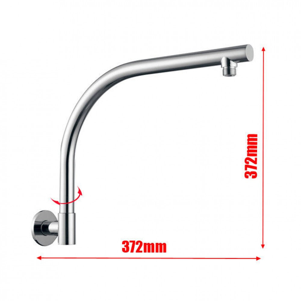 OPAL ROUND 180° SWIVEL WALL MOUNT SHOWER ARM 370MM - 2 COLOUR