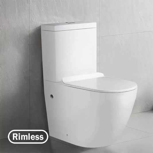 SOHO RIMLESS GLOSS WHITE BACK TO WALL TOILET SUITE 690*370*830MM - The Tile Collection™