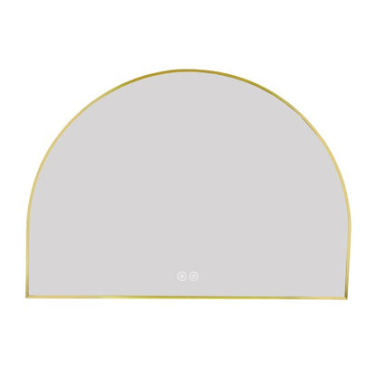 1200x850MM BRUSHED GOLD METAL FRAME ARCHED BACKLIT LED MIRROR | DEFOGGER | 3 COLOURS LIGHTS - The Tile Collection™