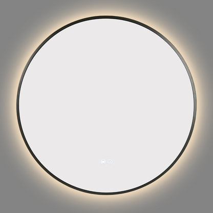 700MM ROUND GUNMETAL GREY FRAME BACKLIT LED MIRROR WITH MOTION SENSOR | DEFOGGER | 3 COLOURS LIGHTS - The Tile Collection™