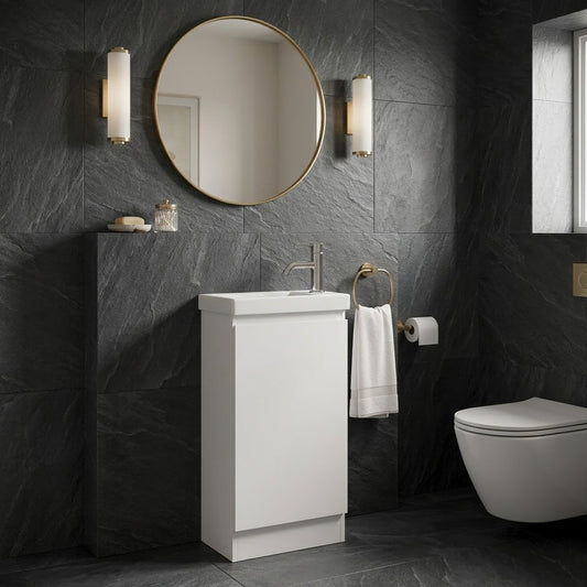 RS40 400MM FLOORSTANDING VANITY |WHITE WITH TOP