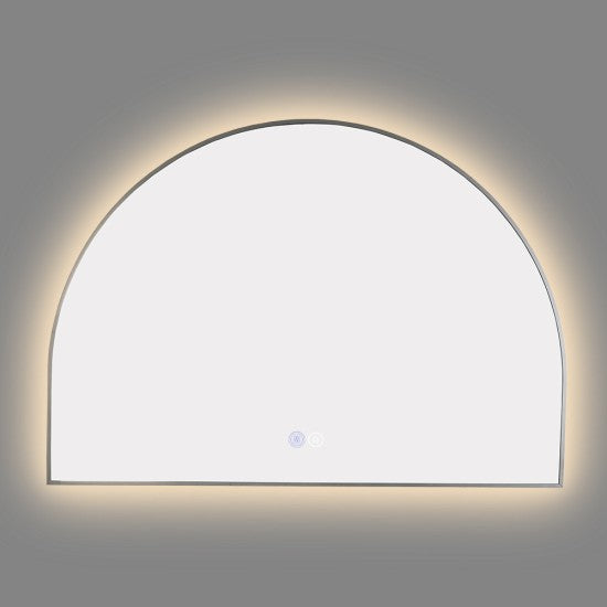 1200x850MM GUNMETAL GREY METAL FRAME ARCHED BACKLIT LED MIRROR | DEFOGGER | 3 COLOURS LIGHTS - The Tile Collection™
