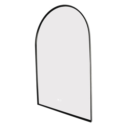 600x900MM GUNMETAL GREY METAL FRAME ARCHED BACKLIT LED MIRROR WITH MOTION SENSOR | DEFOGGER | 3 COLOURS LIGHTS - The Tile Collection™